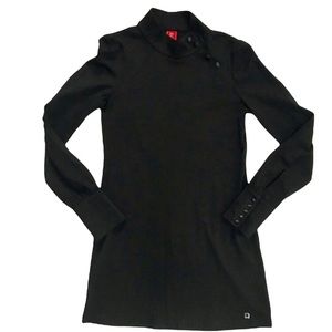 Tiffi Wool Mock Neck Tunic Black Size S M